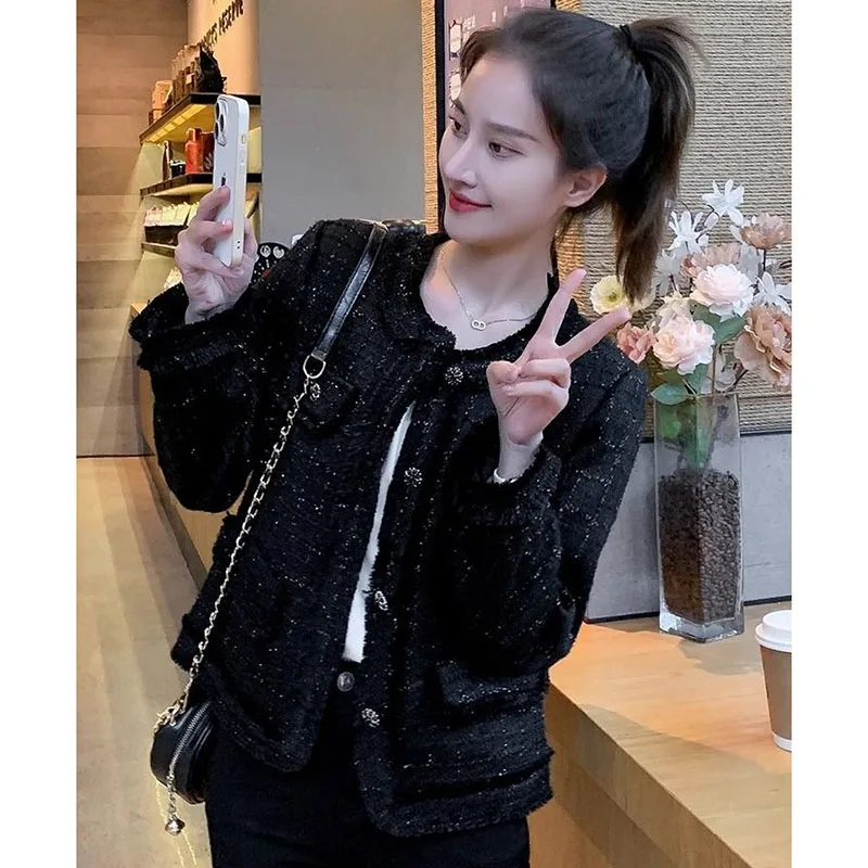 Korean Women's Coat Spring Autumn 2025 New Temperament Jacket French Small Fragrance Outerwear Short Casual Overcoat Female Tide - Image 4