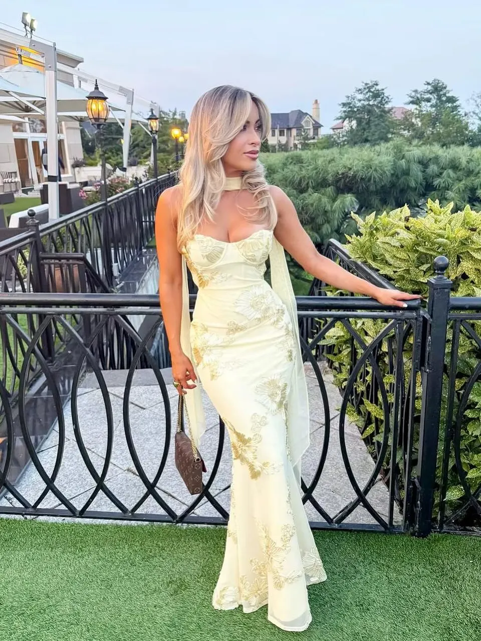 Mingmingxi Women Maxi Backless Dress Sexy 3D Floral Embroidery Mermaid Gown Yellow Formal gala Prom Party Dress Long - Image 5