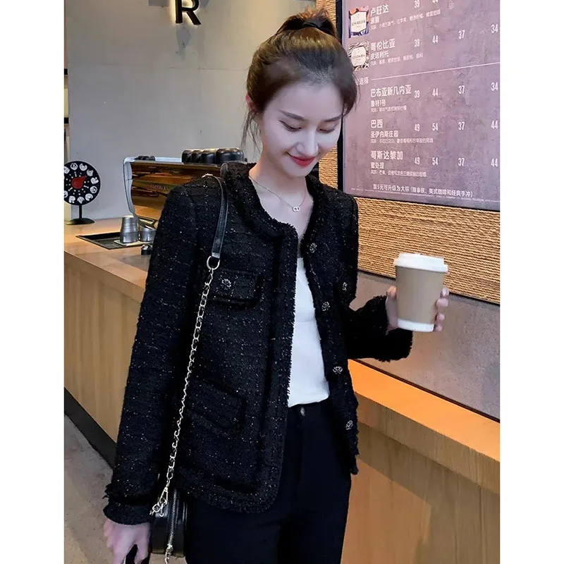 Korean Women's Coat Spring Autumn 2025 New Temperament Jacket French Small Fragrance Outerwear Short Casual Overcoat Female Tide - Image 3