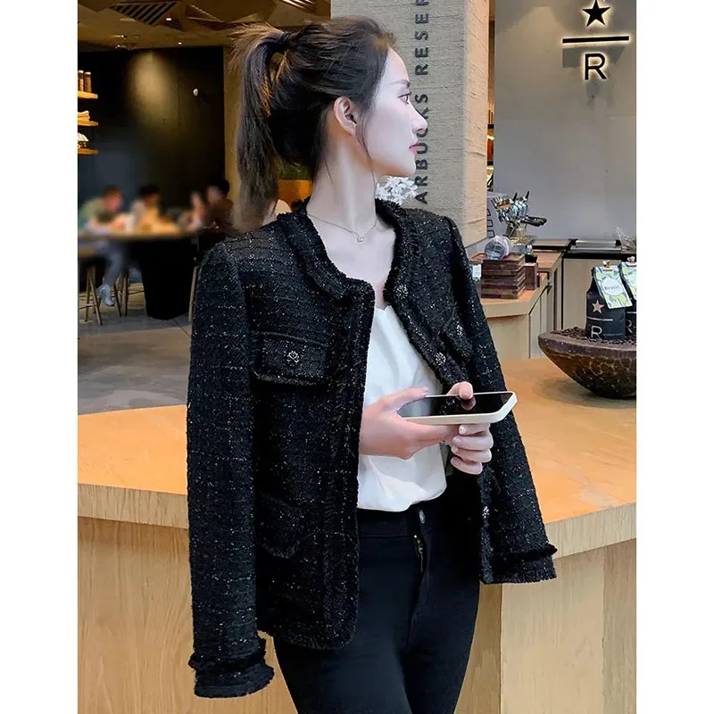 Korean Women's Coat Spring Autumn 2025 New Temperament Jacket French Small Fragrance Outerwear Short Casual Overcoat Female Tide - Image 5